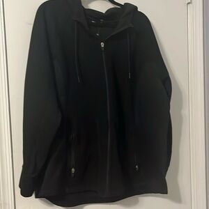 Swiss Tech Waffle Knit Tech 3X Pockets Black Full Zipper Hooded Jacket